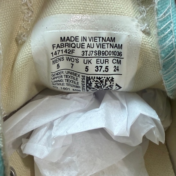 Tiffany Blue Converse Chuck Taylor All Star Aqua Low-Top Sneakers - Picture 7 of 8